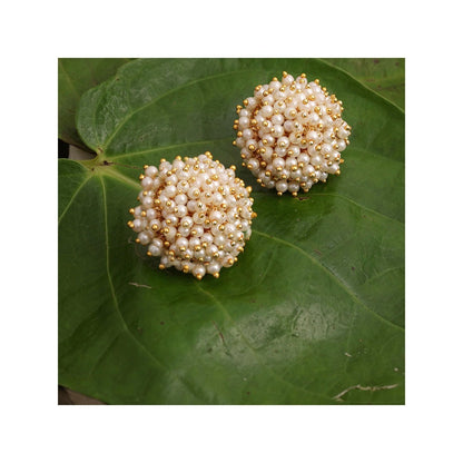 Ruby Raang Studio Round Pearl Stud Earrings