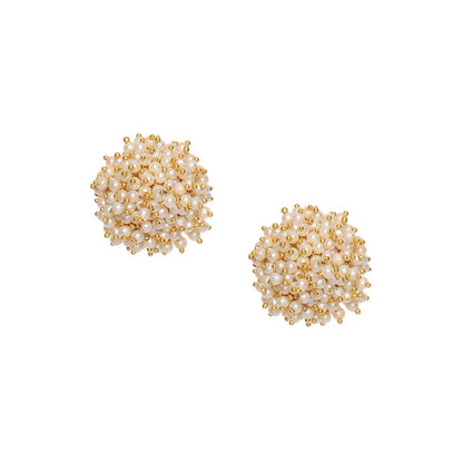 Ruby Raang Studio Round Pearl Stud Earrings