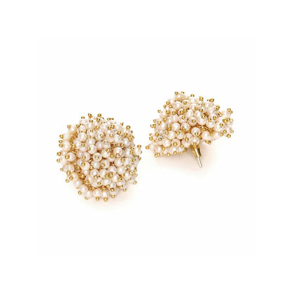 Ruby Raang Studio Round Pearl Stud Earrings