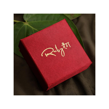 Ruby Raang Studio Tear Drop Maroon Stud Earrings