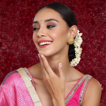 Ruby Raang Studio Round Golden Stud Earrings