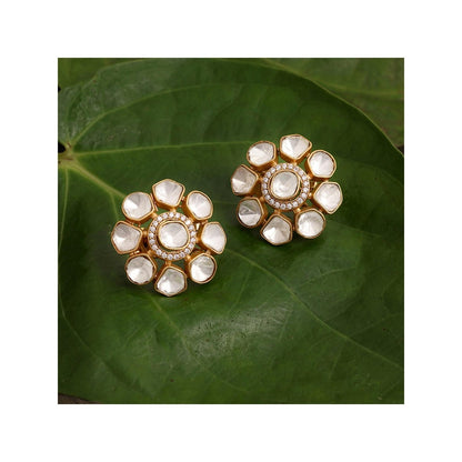 Ruby Raang Studio Oversized Kundan Stud Earrings