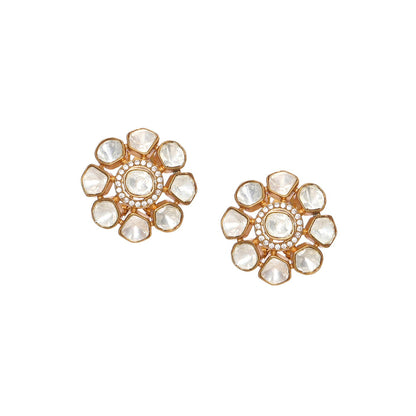 Ruby Raang Studio Oversized Kundan Stud Earrings
