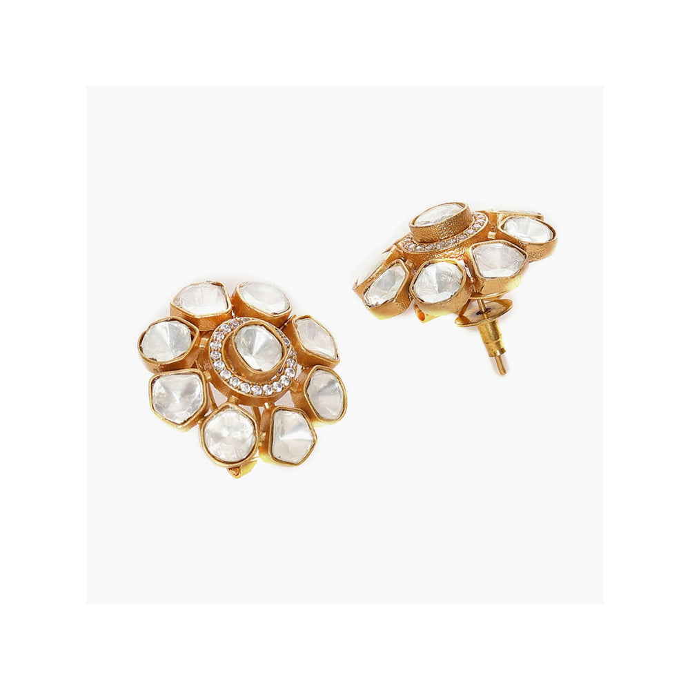 Ruby Raang Studio Oversized Kundan Stud Earrings