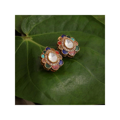 Ruby Raang Studio Tear Drop Multi Stud Earrings