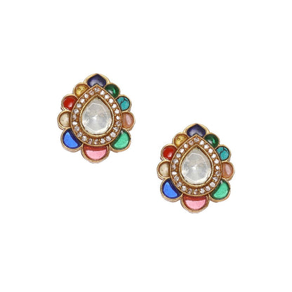 Ruby Raang Studio Tear Drop Multi Stud Earrings