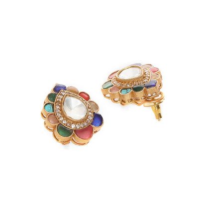 Ruby Raang Studio Tear Drop Multi Stud Earrings