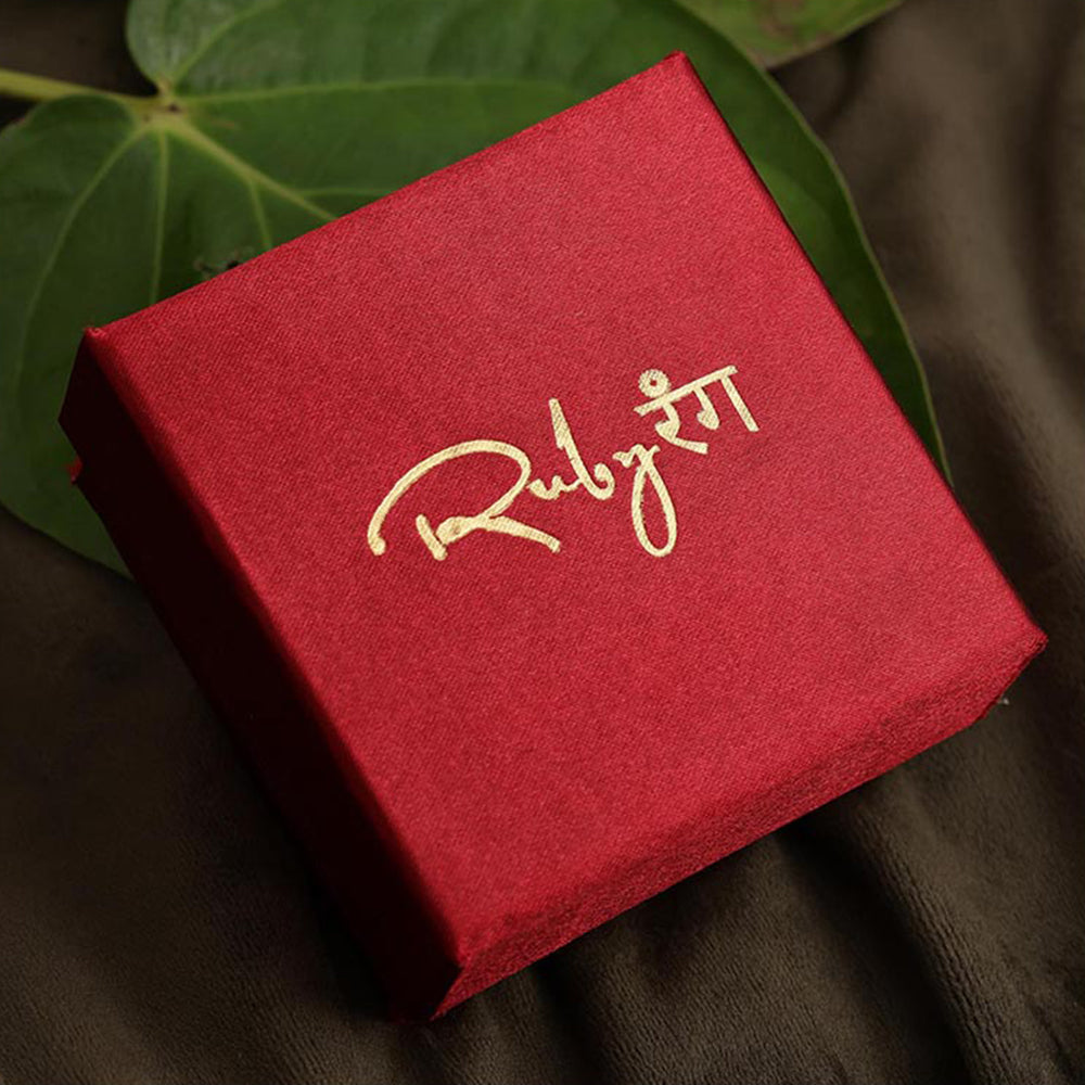 Ruby Raang Studio Kundan Stud Earrings with Green Stone