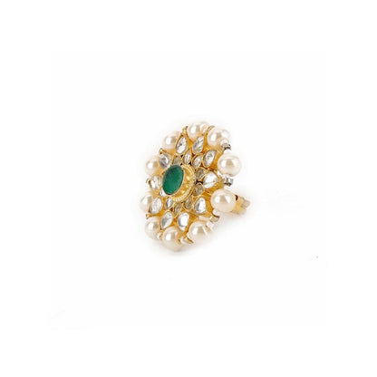 Ruby Raang Studio Oversized Round Cocktail Kundan Ring