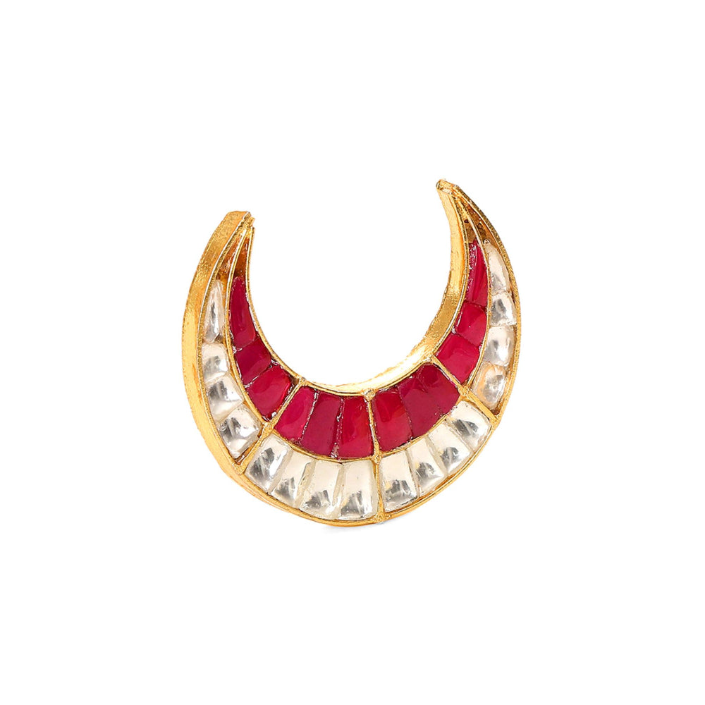 Ruby Raang Studio Half Moon Kundan Ring