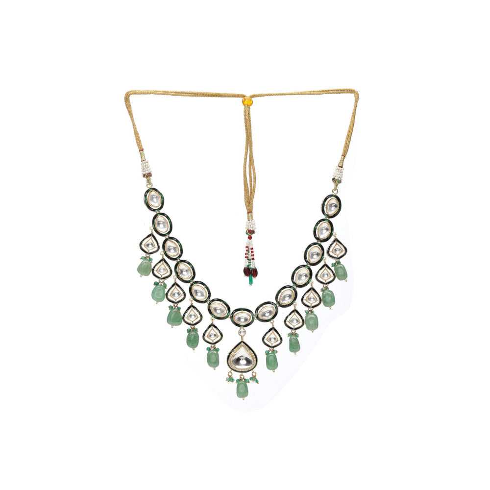 Ruby Raang Studio Kundan and Stone Meenakari Necklace
