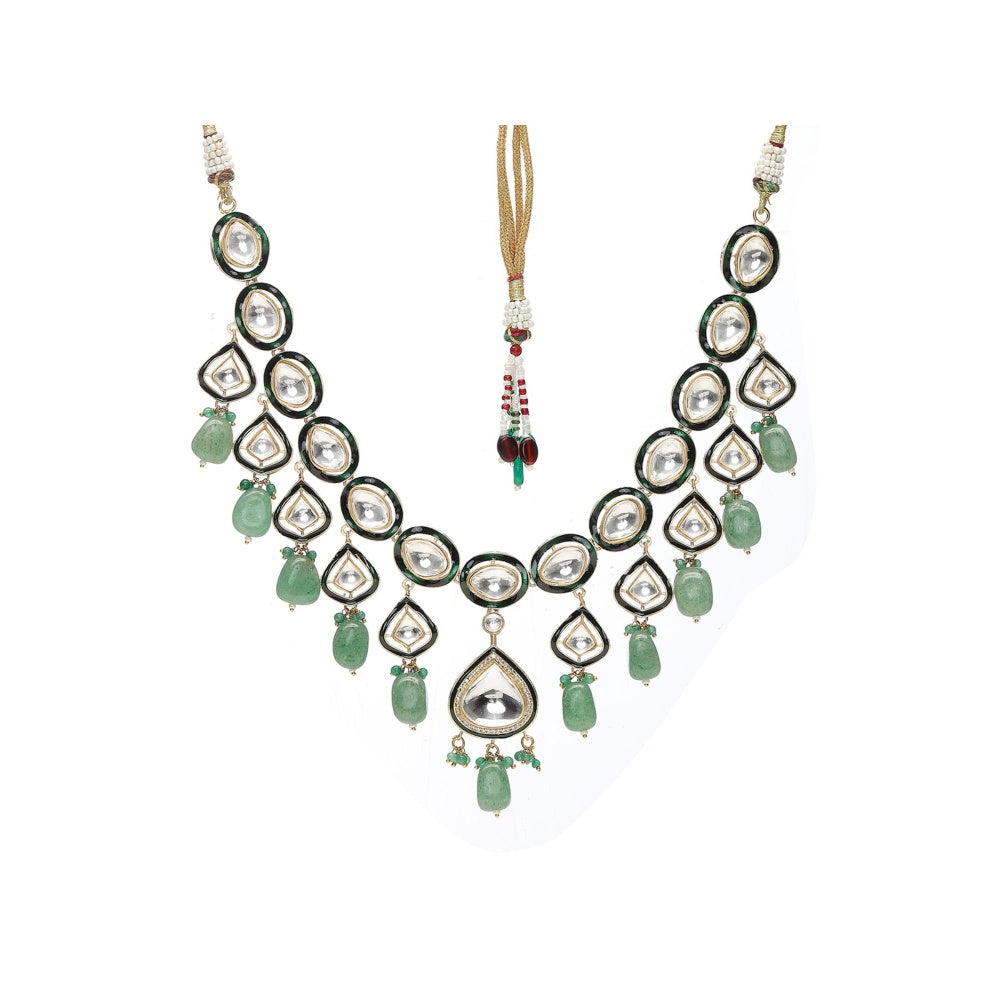 Ruby Raang Studio Kundan and Stone Meenakari Necklace