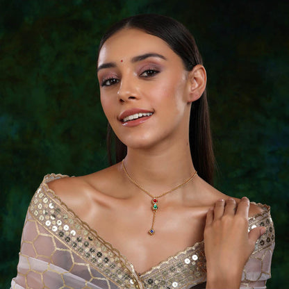 Ruby Raang Studio Multi Meenakari Kundan Necklace