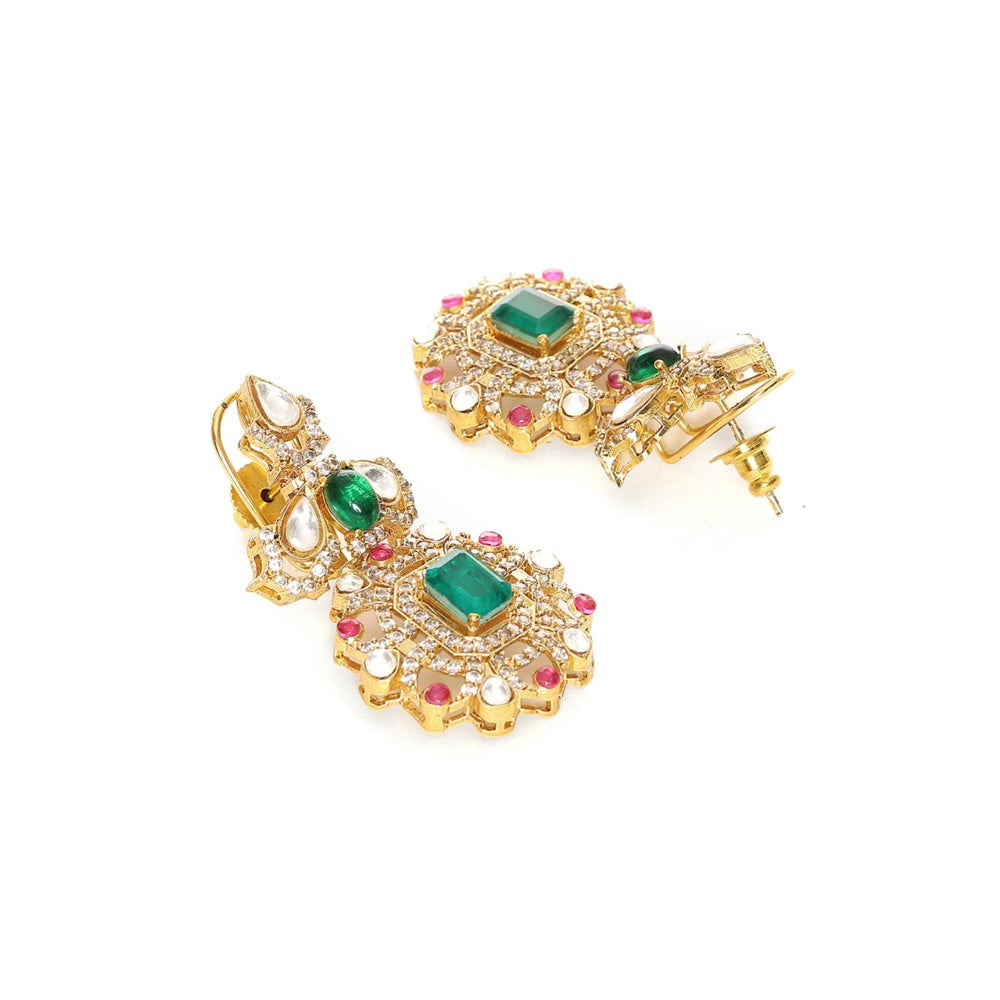 Ruby Raang Studio Multi-Color Kundan and Stone Choker with Earrings