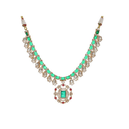 Ruby Raang Studio Multi-Color Kundan and Stone Choker with Earrings