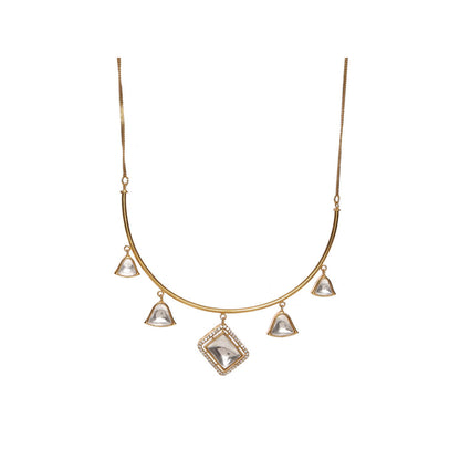 Ruby Raang Studio Square Kundan Hasli Neckpiece with Studs