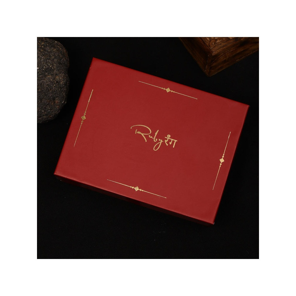 Ruby Raang Studio Kundan and Moissanite Choker In Pearls Necklace with Matching Jhumki Earrings