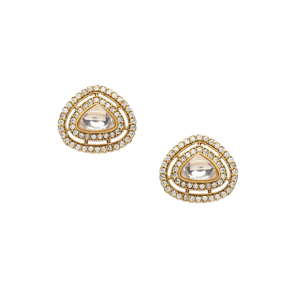 Ruby Raang Studio Layered Kundan Neckpiece with Matching Studs