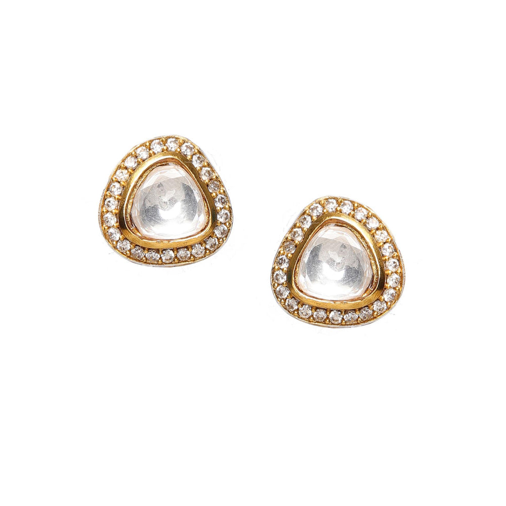 Ruby Raang Studio Hasli with Kundan and Moissanite Necklace and Matching Studs