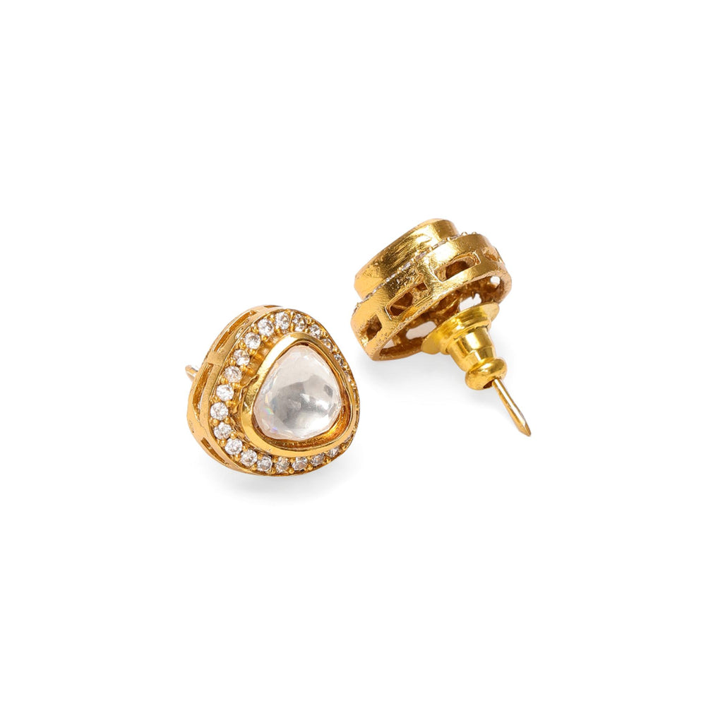 Ruby Raang Studio Hasli with Kundan and Moissanite Necklace and Matching Studs