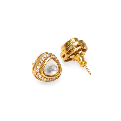 Ruby Raang Studio Hasli with Kundan and Moissanite Necklace and Matching Studs