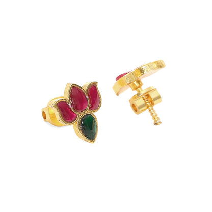 Ruby Raang Studio Handcrafted Patchi Kundan Necklace with Studs