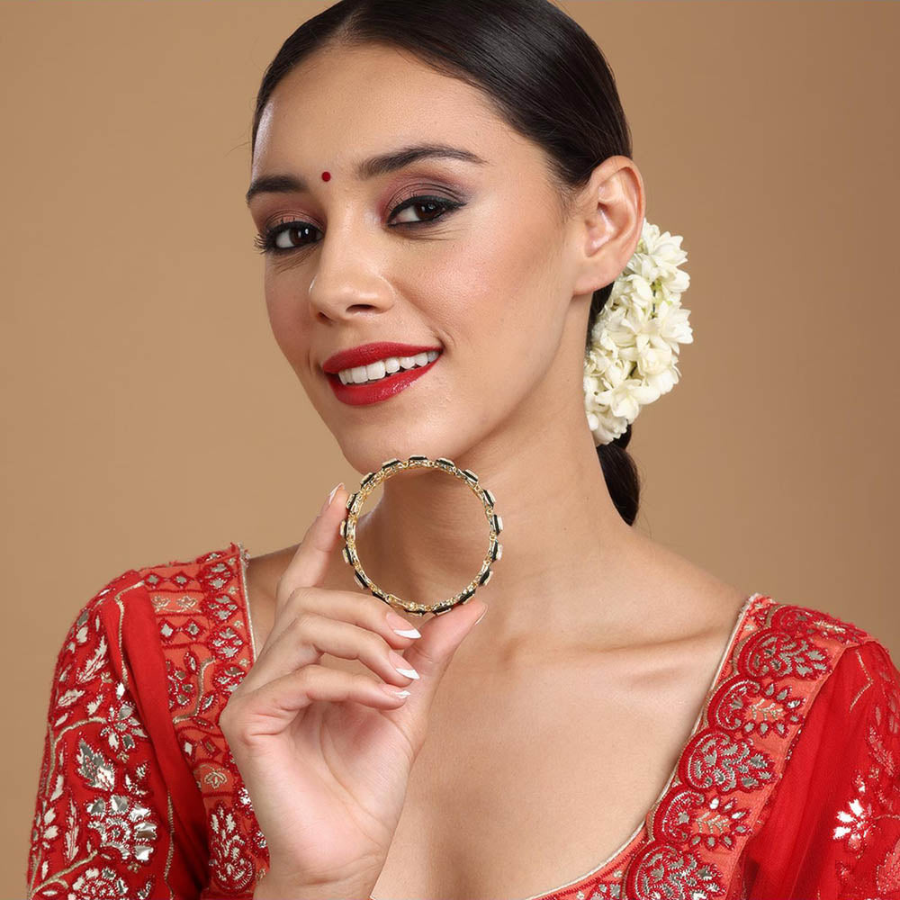 Ruby Raang Studio Kundan and Meenakari Bangle