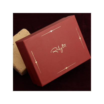 Ruby Raang Studio Handcrafted Heavy Bangles Green and Red (Set of 2)