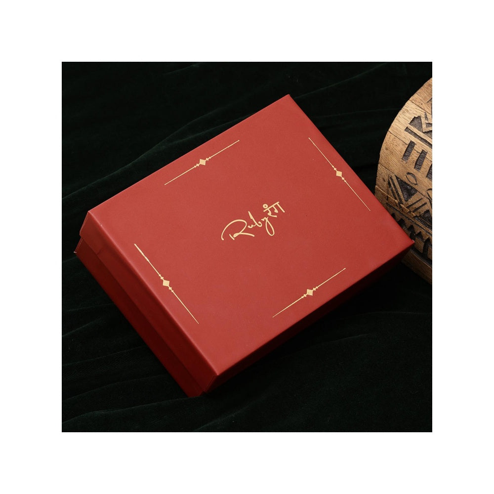 Ruby Raang Studio Handcrafted Pearl Heavy Bangle Blue and White