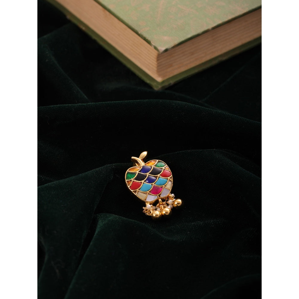 Ruby Raang Studio Apple Multi Stone Brooch