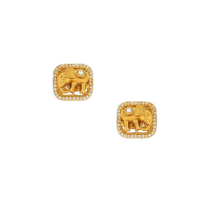 Ruby Raang Studio Elephant Studs -White