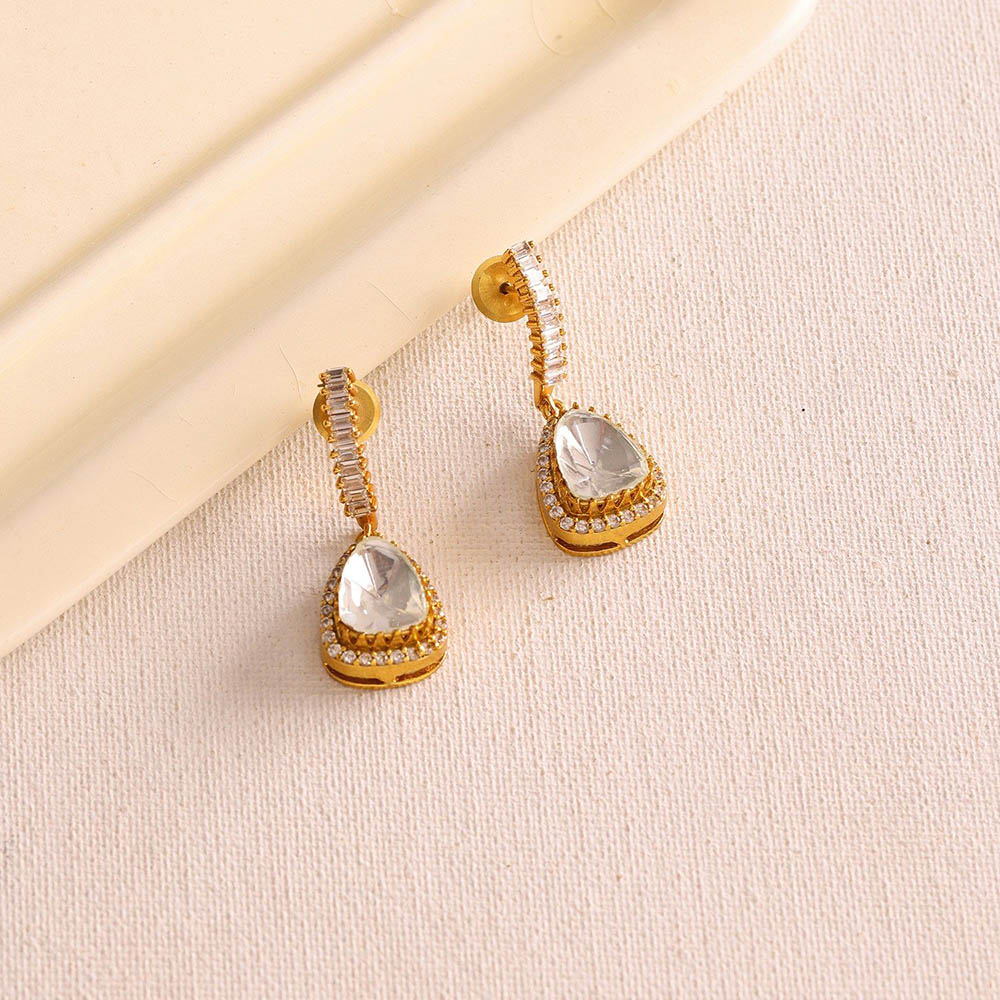 Ruby Raang Studio Women'S Moissanite Diamond Earrings -White