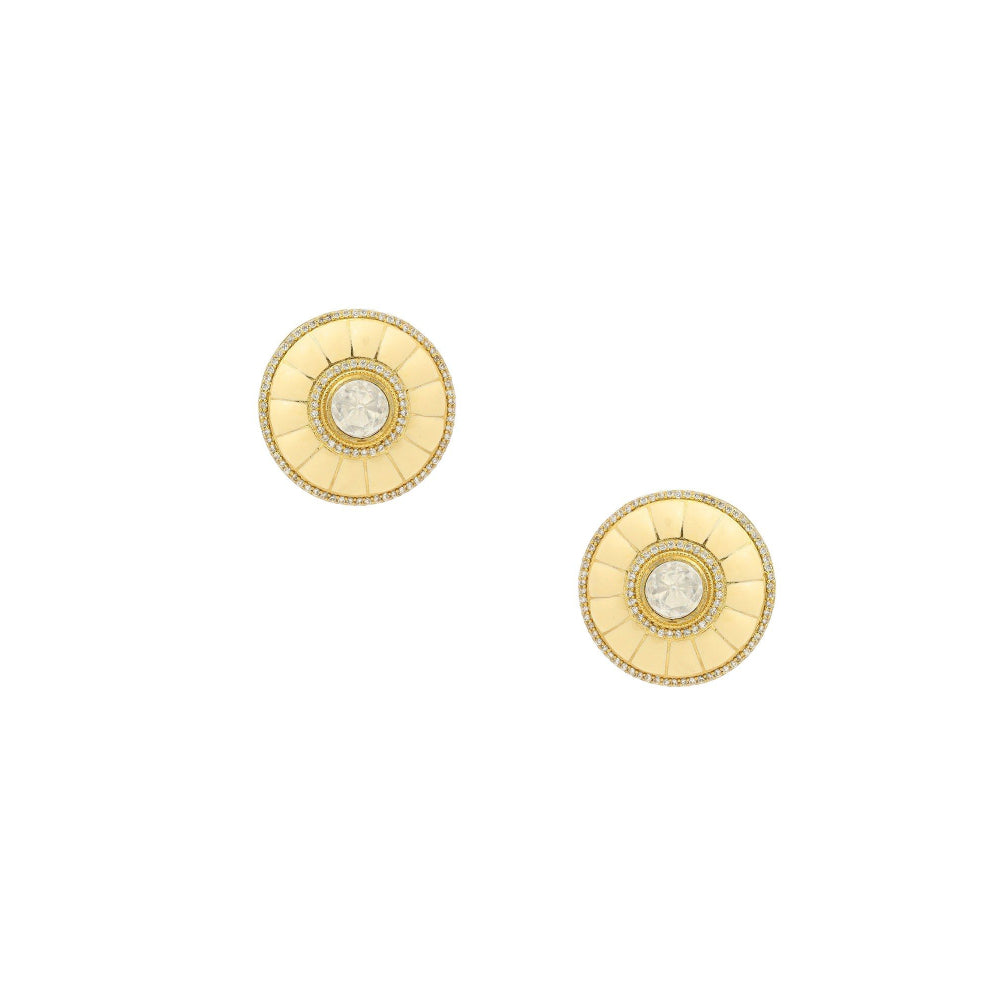 Ruby Raang Studio Women'S Kundan Pearl Earrings -Cream