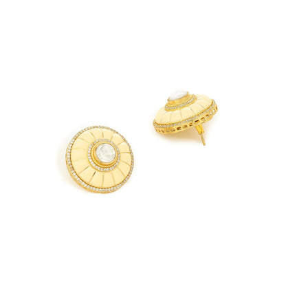 Ruby Raang Studio Women'S Kundan Pearl Earrings -Cream