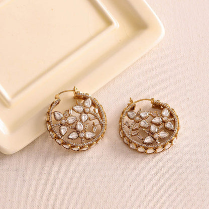 Ruby Raang Studio Moissanite Diamond Earrings -Gold