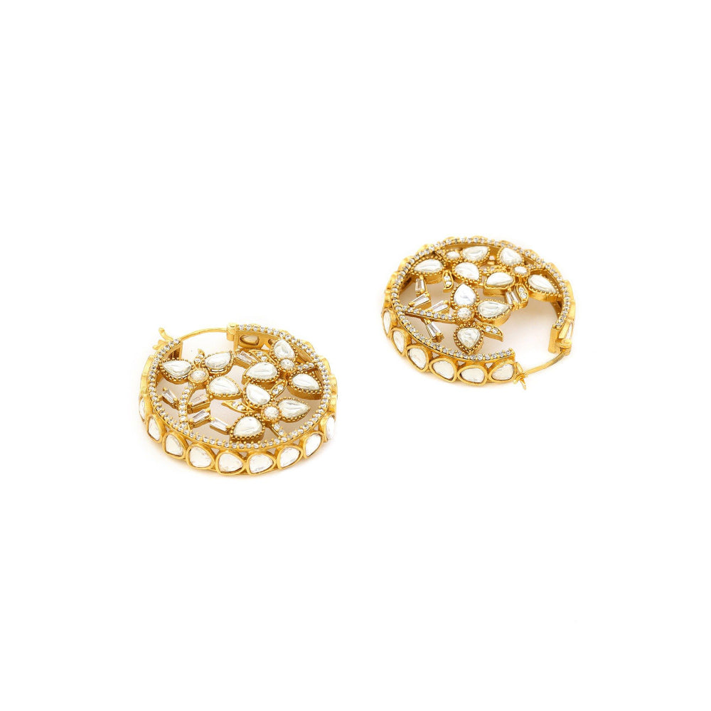 Ruby Raang Studio Moissanite Diamond Earrings -Gold