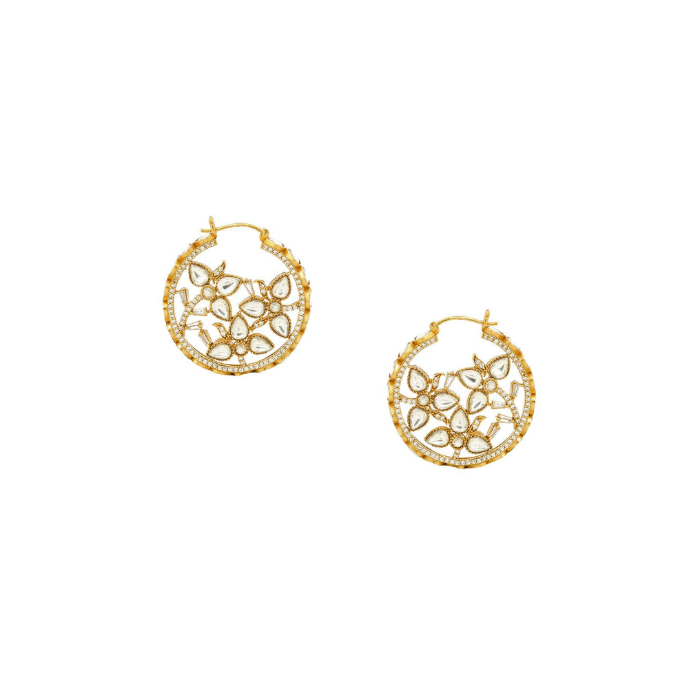 Ruby Raang Studio Moissanite Diamond Earrings -Gold