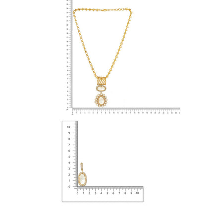 Ruby Raang Studio Kundan Antique Finish Earrings & Necklace Set -White
