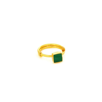 Ruby Raang Studio Natural Stone Green Ring -Green