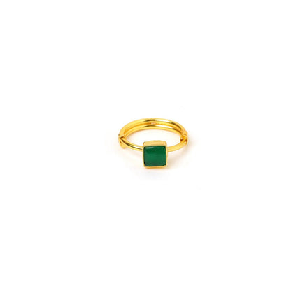 Ruby Raang Studio Natural Stone Green Ring -Green