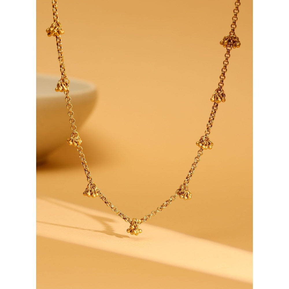 Ruby Raang Studio Brass Antique Polish Necklace -Gold
