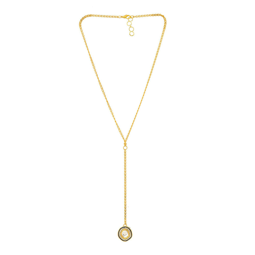 Ruby Raang Studio Gold Plated Kundan Necklace -Multi-Color