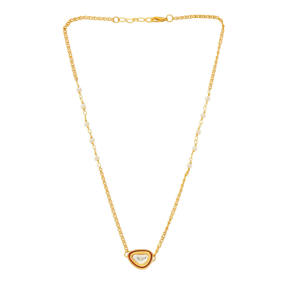 Ruby Raang Studio Gold Plated Kundan Necklace -Multi-Color