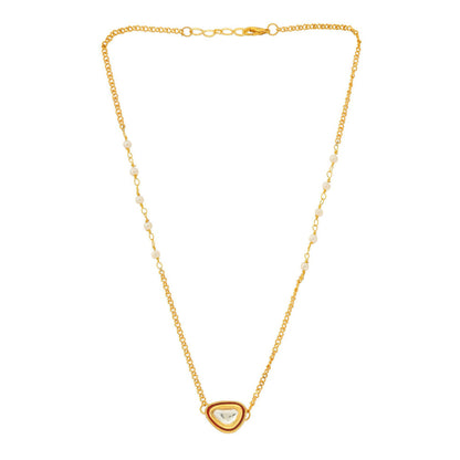 Ruby Raang Studio Gold Plated Kundan Necklace -Multi-Color