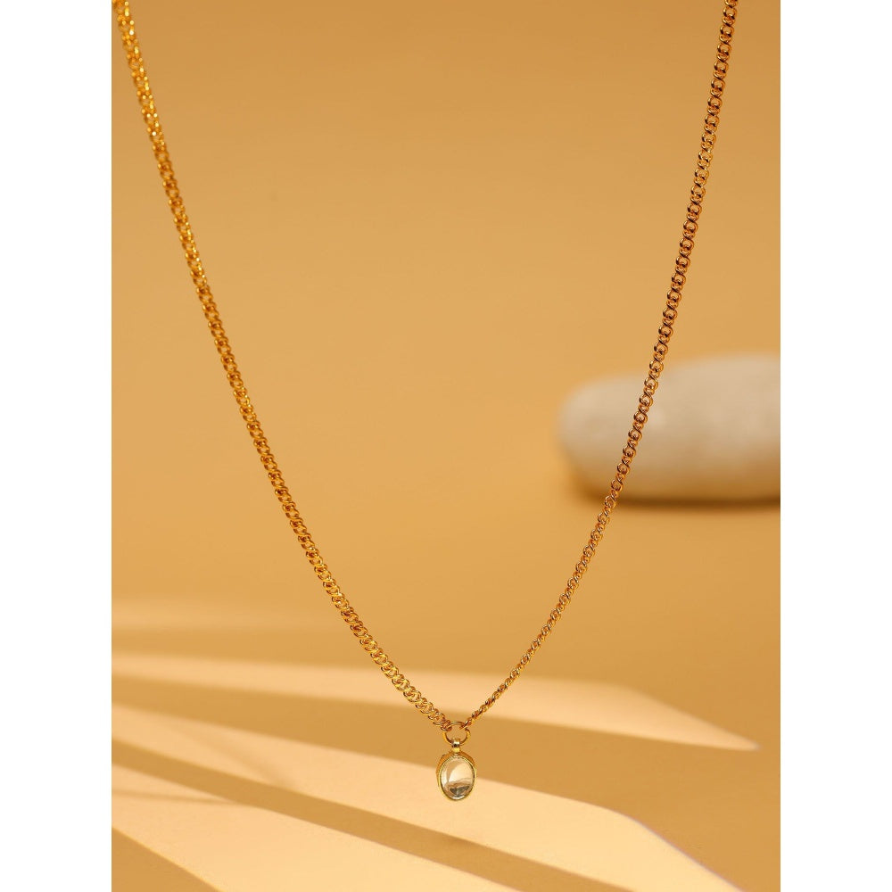 Ruby Raang Studio Minimalist Kundan Necklace -White