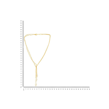 Ruby Raang Studio Beaded Pearl Drop One-Sided Layered Necklace -White