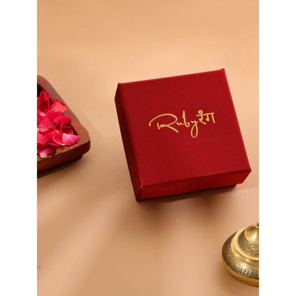 Ruby Raang Studio White Beaded Kundan Necklace -Multi-Color