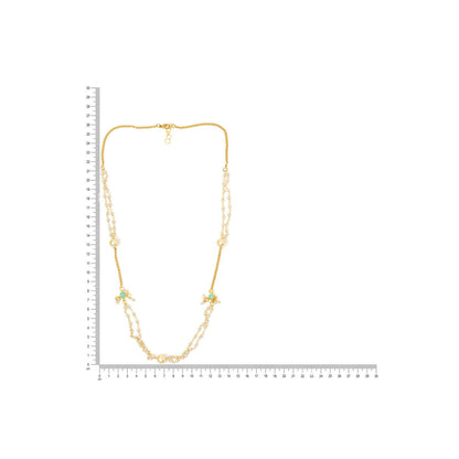 Ruby Raang Studio White Beaded Kundan Necklace -Multi-Color