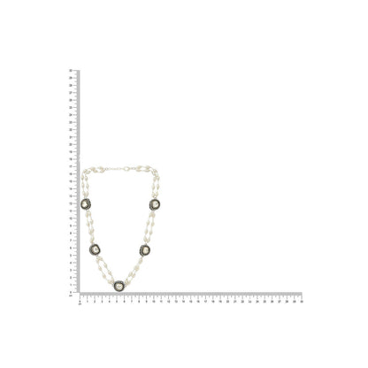 Ruby Raang Studio Rhodium Plated Kundan Necklace -Multi-Color