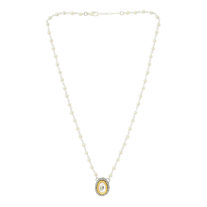 Ruby Raang Studio Beaded Kundan Necklace -White
